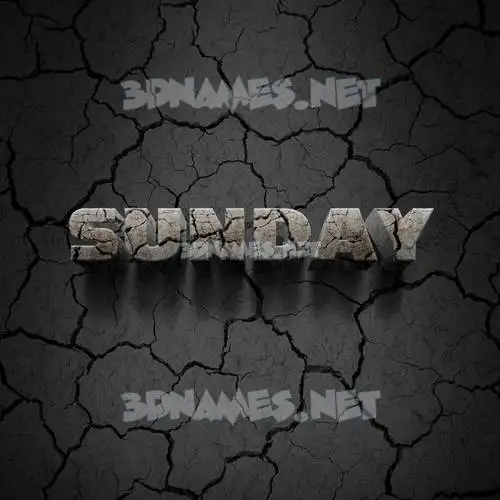 sunday in Cracked Stone style - 3D name wallpaper sunday in Cracked Stone style - 3D name wallpaper