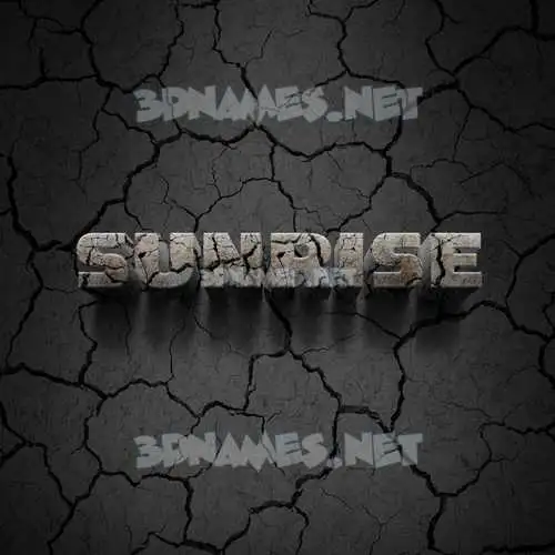 sunrise in Cracked Stone style - 3D name wallpaper sunrise in Cracked Stone style - 3D name wallpaper