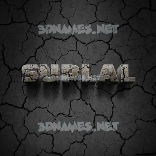 suplal in Cracked Stone style - 3D name wallpaper
