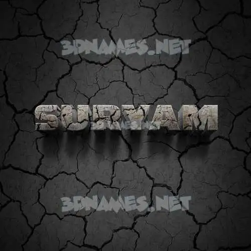 suryam in Cracked Stone style - 3D name wallpaper