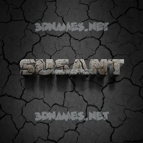 susant in Cracked Stone style - 3D name wallpaper