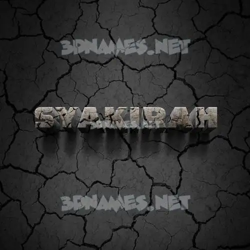 syakirah in Cracked Stone style - 3D name wallpaper