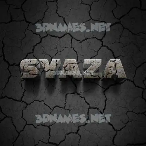 syaza in Cracked Stone style - 3D name wallpaper