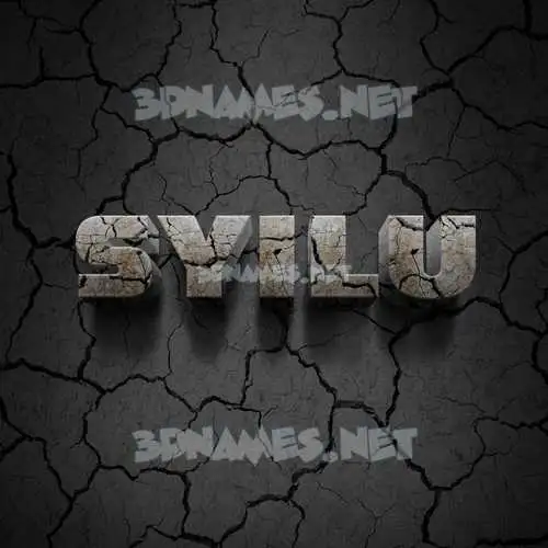 syilu in Cracked Stone style - 3D name wallpaper