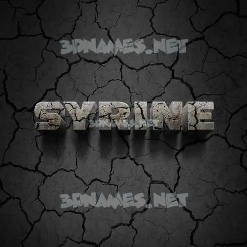 syrine in Cracked Stone style - 3D name wallpaper