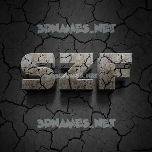 szf in Cracked Stone style - 3D name wallpaper szf in Cracked Stone style - 3D name wallpaper