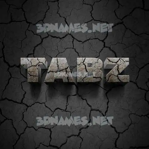 tabz in Cracked Stone style - 3D name wallpaper