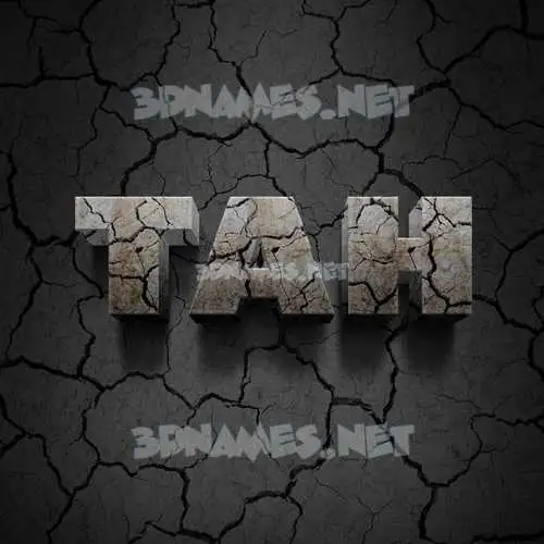 tah in Cracked Stone style - 3D name wallpaper