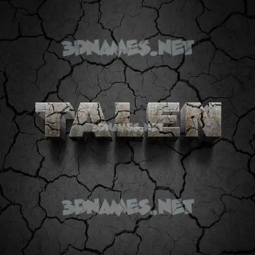 talen in Cracked Stone style - 3D name wallpaper