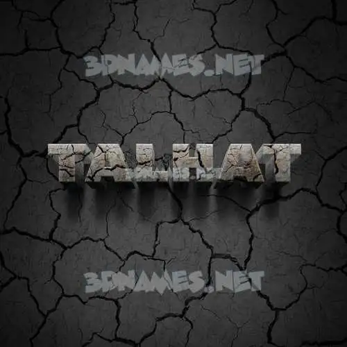 talhat in Cracked Stone style - 3D name wallpaper