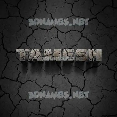tamesh in Cracked Stone style - 3D name wallpaper