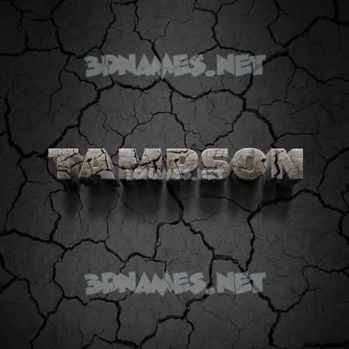 tampson in Cracked Stone style - 3D name wallpaper