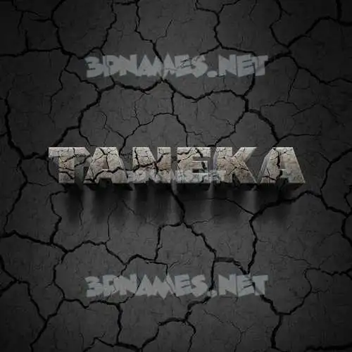 taneka in Cracked Stone style - 3D name wallpaper
