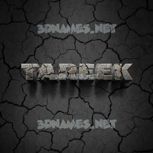 tareek in Cracked Stone style - 3D name wallpaper