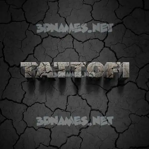 tattofi in Cracked Stone style - 3D name wallpaper