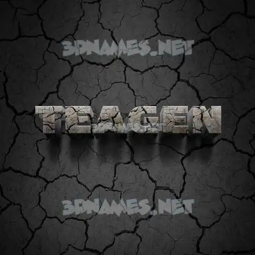 teagen in Cracked Stone style - 3D name wallpaper
