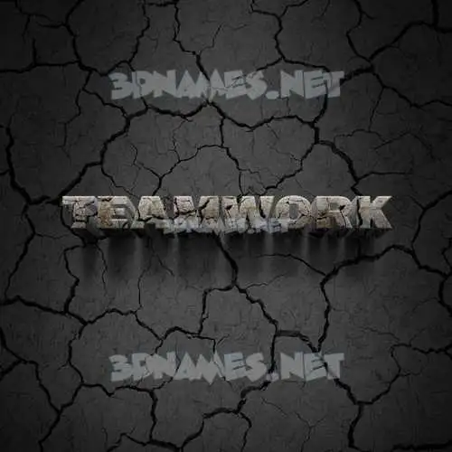 teamwork in Cracked Stone style - 3D name wallpaper teamwork in Cracked Stone style - 3D name wallpaper