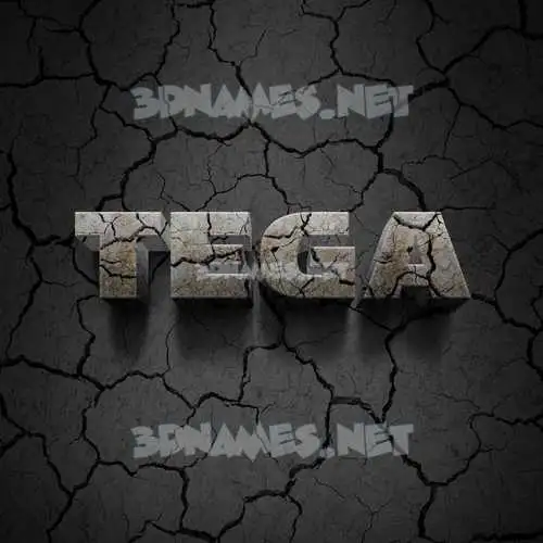 tega in Cracked Stone style - 3D name wallpaper