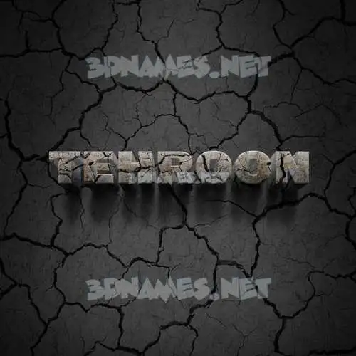 tehroon in Cracked Stone style - 3D name wallpaper tehroon in Cracked Stone style - 3D name wallpaper