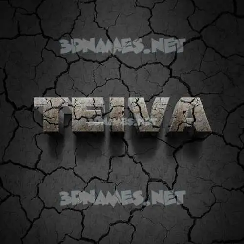 teiva in Cracked Stone style - 3D name wallpaper teiva in Cracked Stone style - 3D name wallpaper