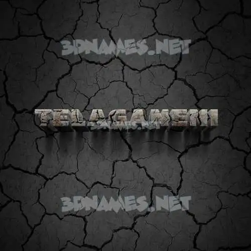 telaganeni in Cracked Stone style - 3D name wallpaper