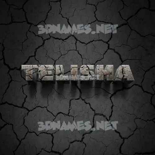 telisha in Cracked Stone style - 3D name wallpaper