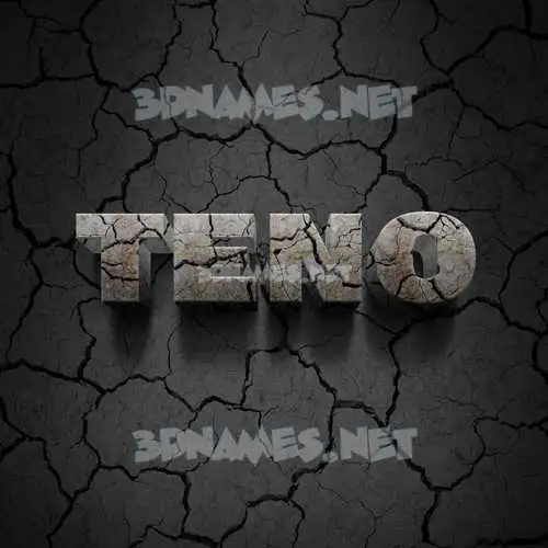 teno in Cracked Stone style - 3D name wallpaper