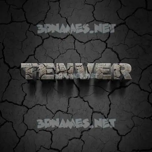 tenver in Cracked Stone style - 3D name wallpaper