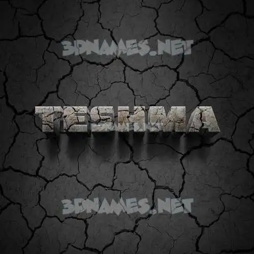 teshma in Cracked Stone style - 3D name wallpaper