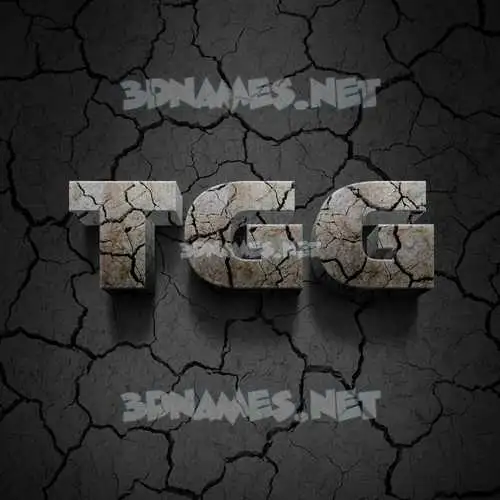 tgg in Cracked Stone style - 3D name wallpaper