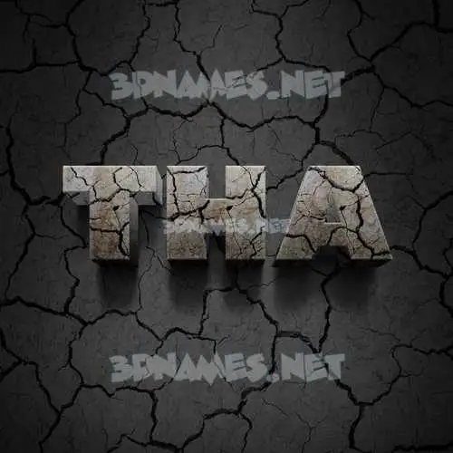 tha in Cracked Stone style - 3D name wallpaper tha in Cracked Stone style - 3D name wallpaper