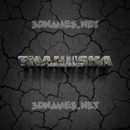 thanusha in Cracked Stone style - 3D name wallpaper
