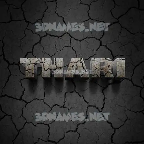 thari in Cracked Stone style - 3D name wallpaper thari in Cracked Stone style - 3D name wallpaper