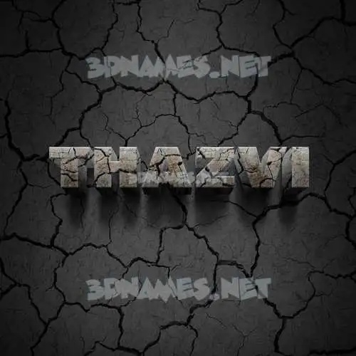 thazvi in Cracked Stone style - 3D name wallpaper