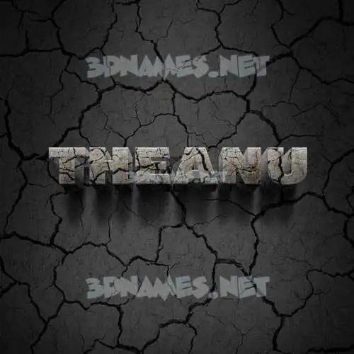 theanu in Cracked Stone style - 3D name wallpaper