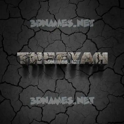 theeyah in Cracked Stone style - 3D name wallpaper