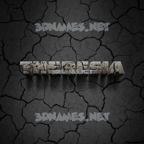 theresia in Cracked Stone style - 3D name wallpaper