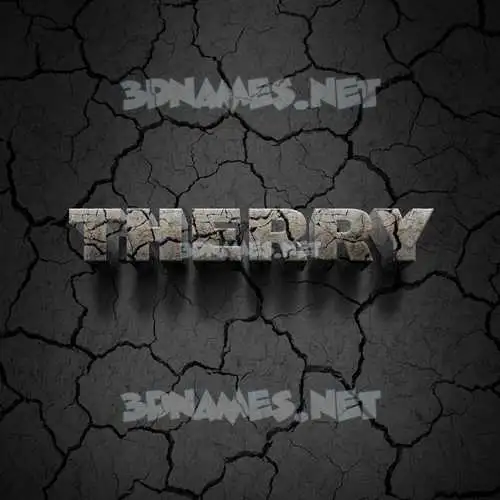 therry in Cracked Stone style - 3D name wallpaper