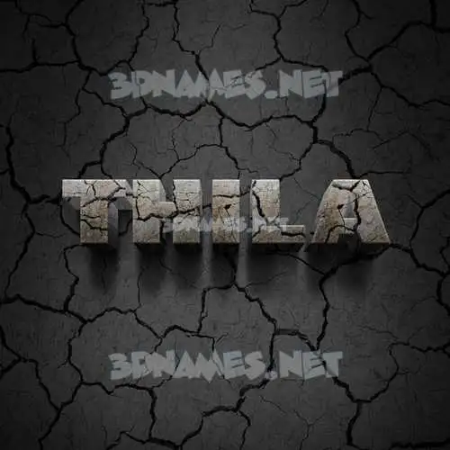 thila in Cracked Stone style - 3D name wallpaper thila in Cracked Stone style - 3D name wallpaper