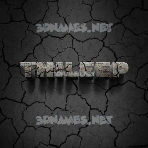 thileep in Cracked Stone style - 3D name wallpaper