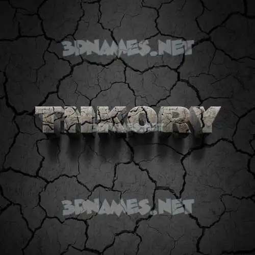 thkory in Cracked Stone style - 3D name wallpaper