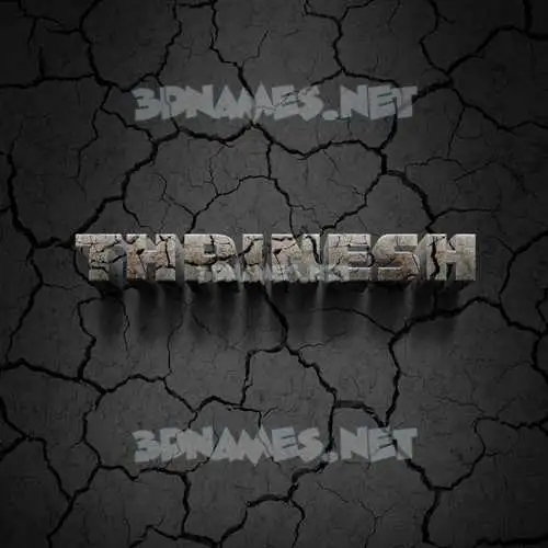 thrinesh in Cracked Stone style - 3D name wallpaper