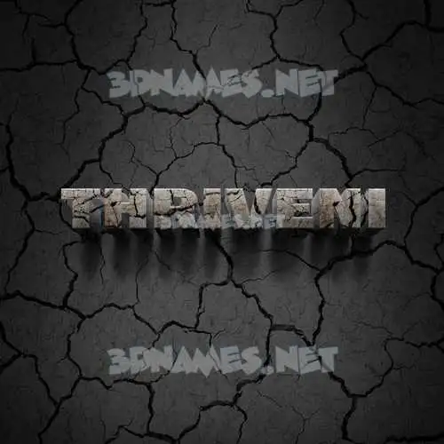 thriveni in Cracked Stone style - 3D name wallpaper