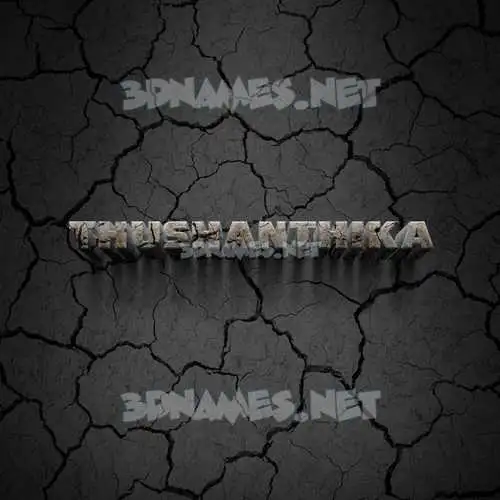 thushanthika in Cracked Stone style - 3D name wallpaper