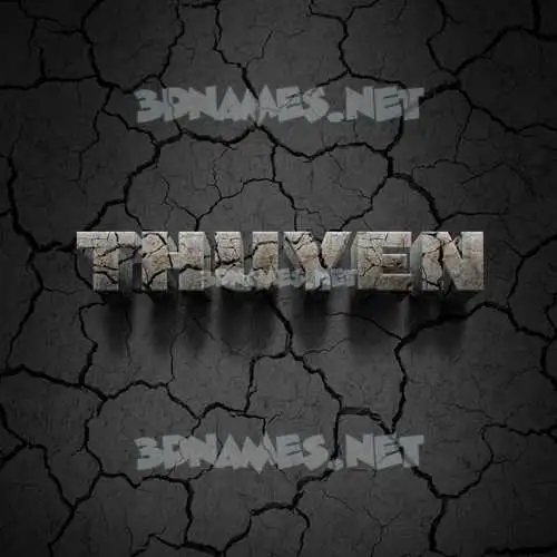 thuyen in Cracked Stone style - 3D name wallpaper thuyen in Cracked Stone style - 3D name wallpaper