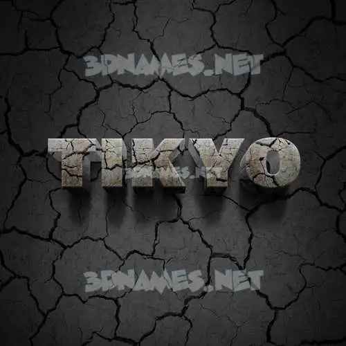 tikyo in Cracked Stone style - 3D name wallpaper tikyo in Cracked Stone style - 3D name wallpaper