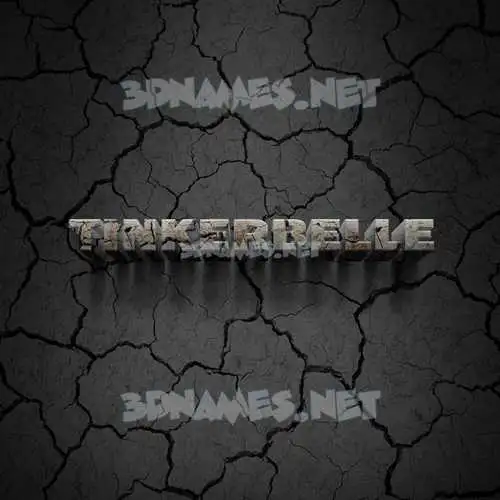 tinkerbelle in Cracked Stone style - 3D name wallpaper