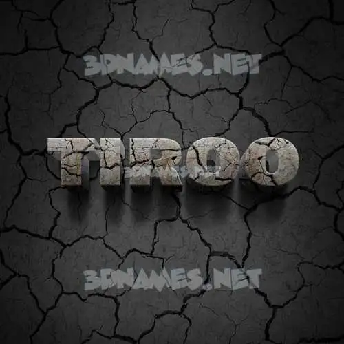 tiroo in Cracked Stone style - 3D name wallpaper