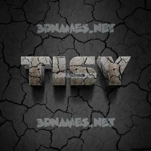 tisy in Cracked Stone style - 3D name wallpaper