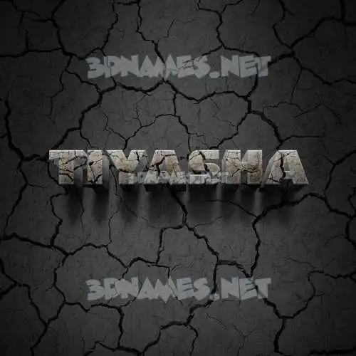tiyasha in Cracked Stone style - 3D name wallpaper